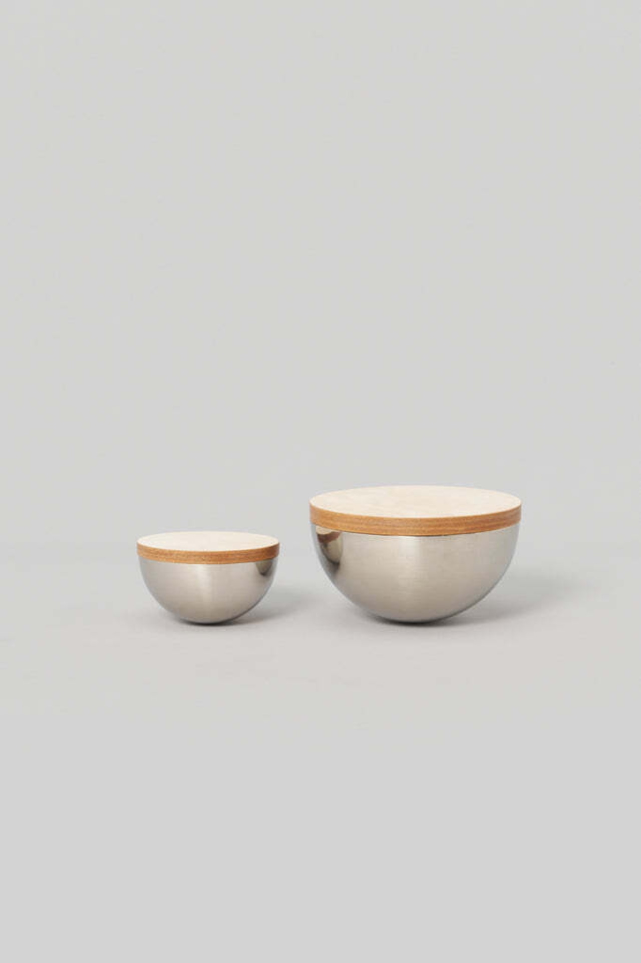_Fot - bowl L :natural|レザー蓋付きステンレスボウル/ウッドボール付属/アロマ用オブジェ/小物入れ/日本製