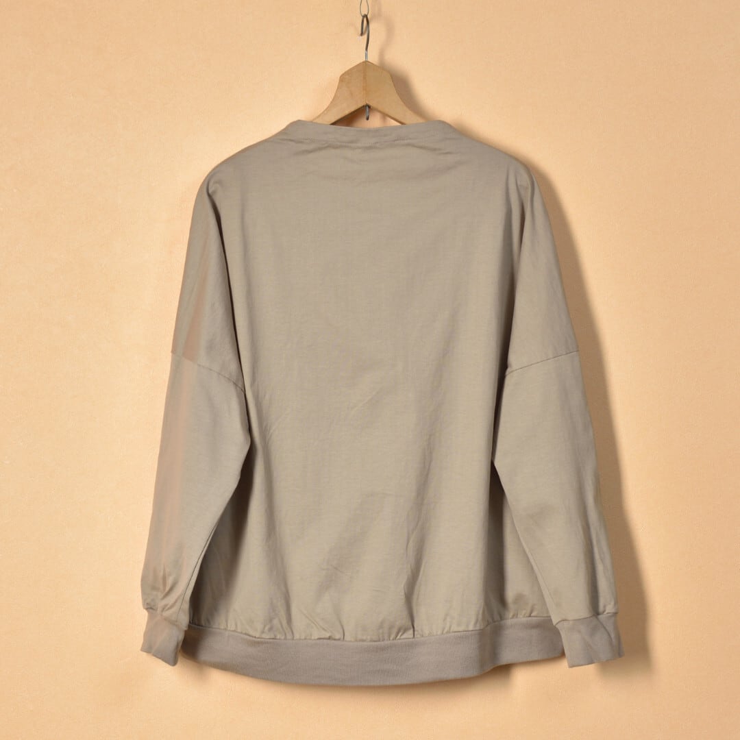 prit プリット 度詰天竺xコットンツイル2重織り切り替えコクーンカーディガン・ベージュ【送料無料】