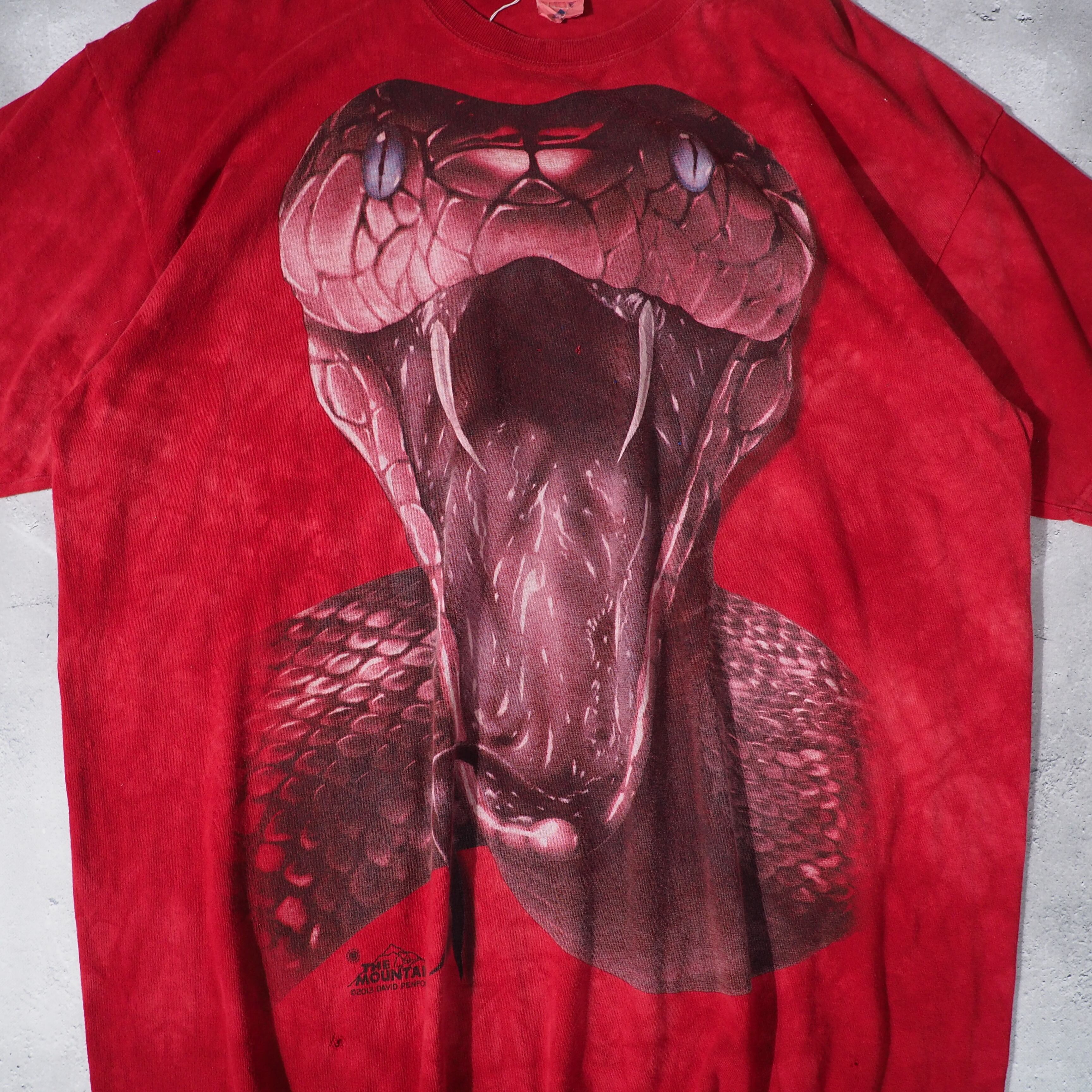 憤怒 - Huge viper printed Yarn-dyed loose Tee