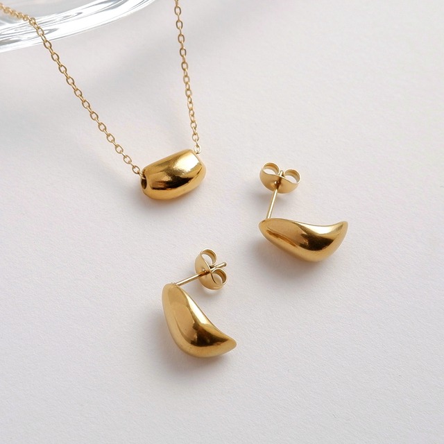 Beans Necklace & Pierce Set