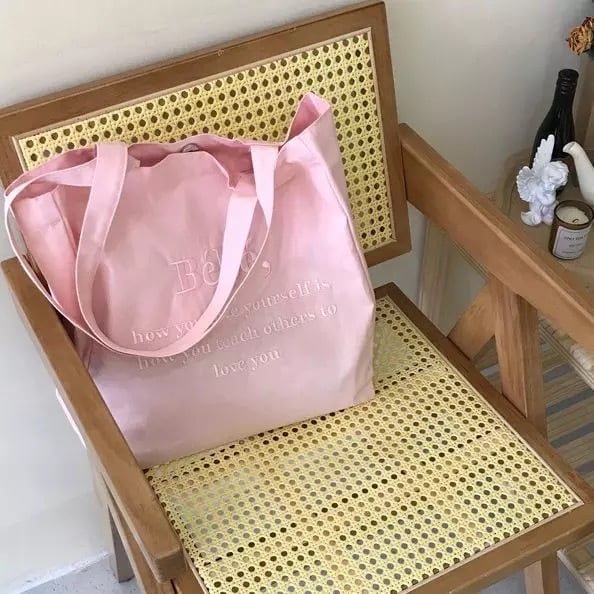 Bebe刺繍ロゴ大容量トートバッグ（全5色） | * ੈ✩‧₊˚みじぇる