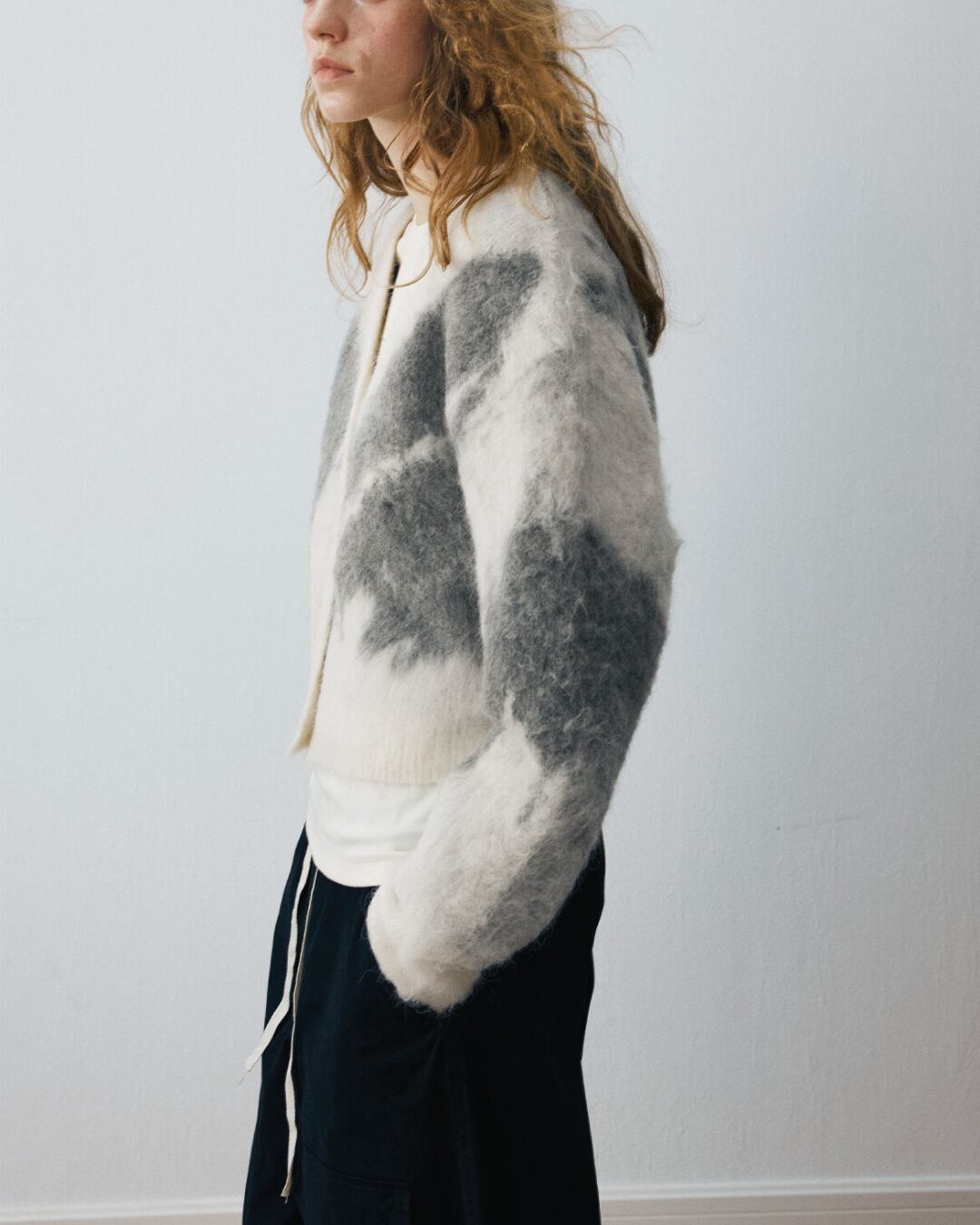 Brush Alpaca Jacquard Cardigan