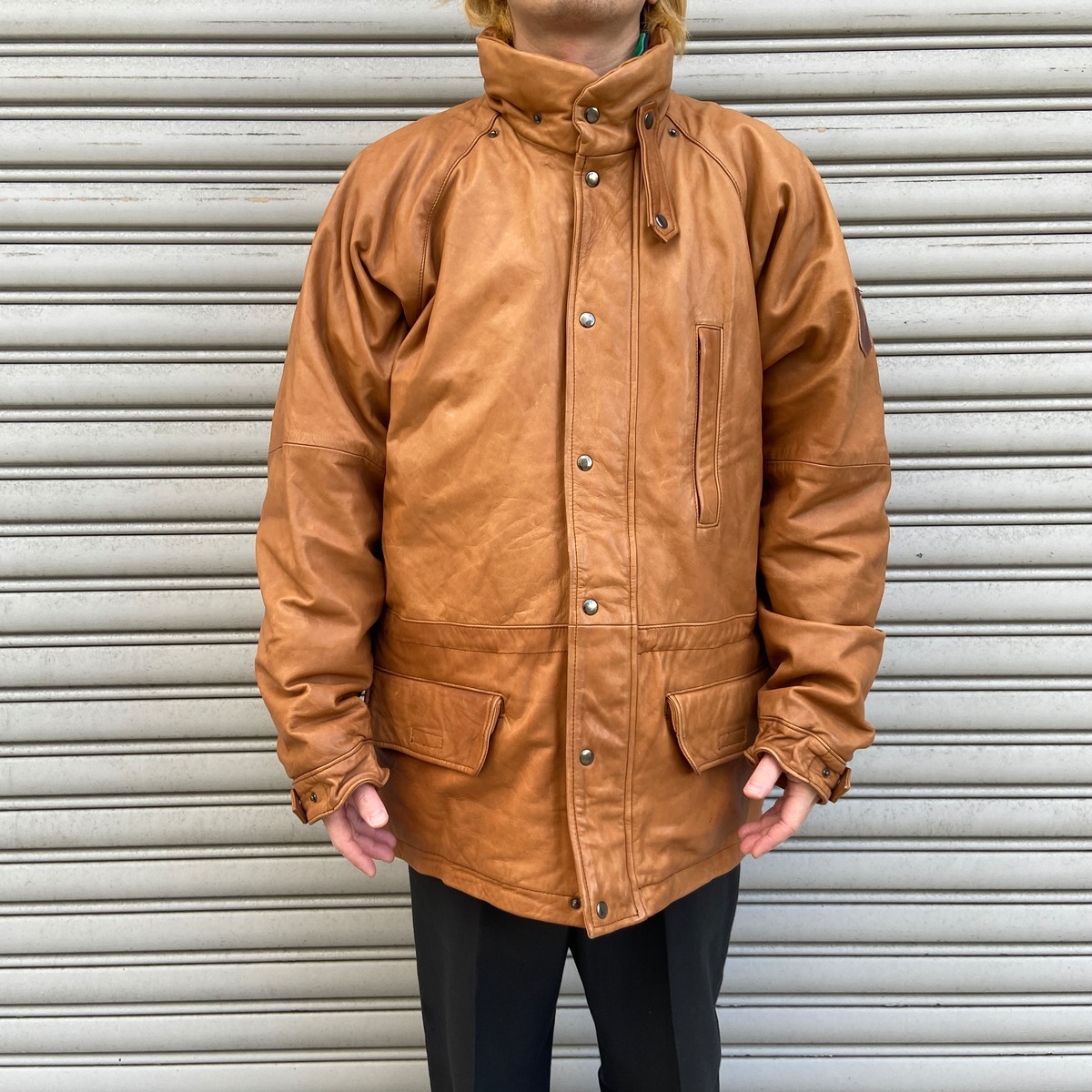 送料無料』RalphLauren 90s レザーダウンジャケット SUICIDE SKI 
