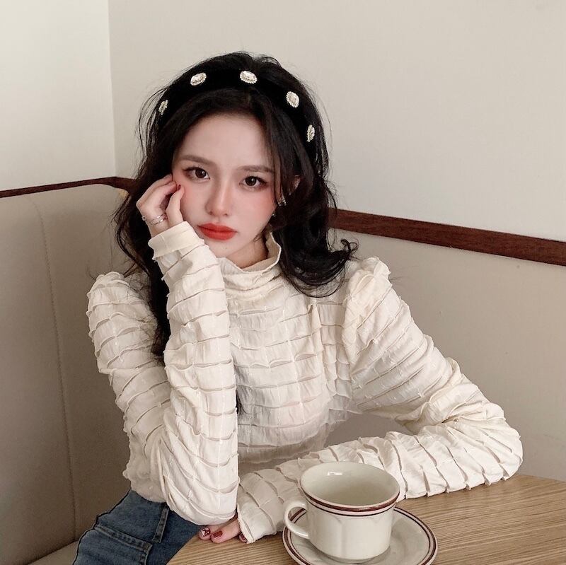 シャツ スプリングスパンコールトップス スリムTシャツ ロング 春物 YY-ファッション4967463093