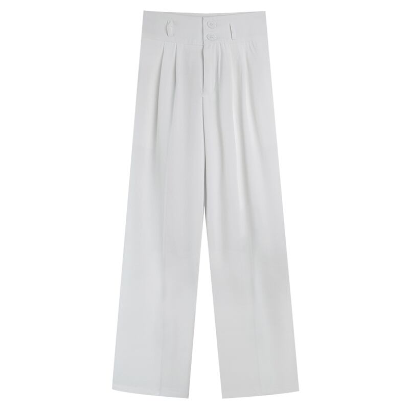 ホワイトパンツ サマールーズ薄手カジュアルスリムハイウェスト 夏物 1号婦人28513698000