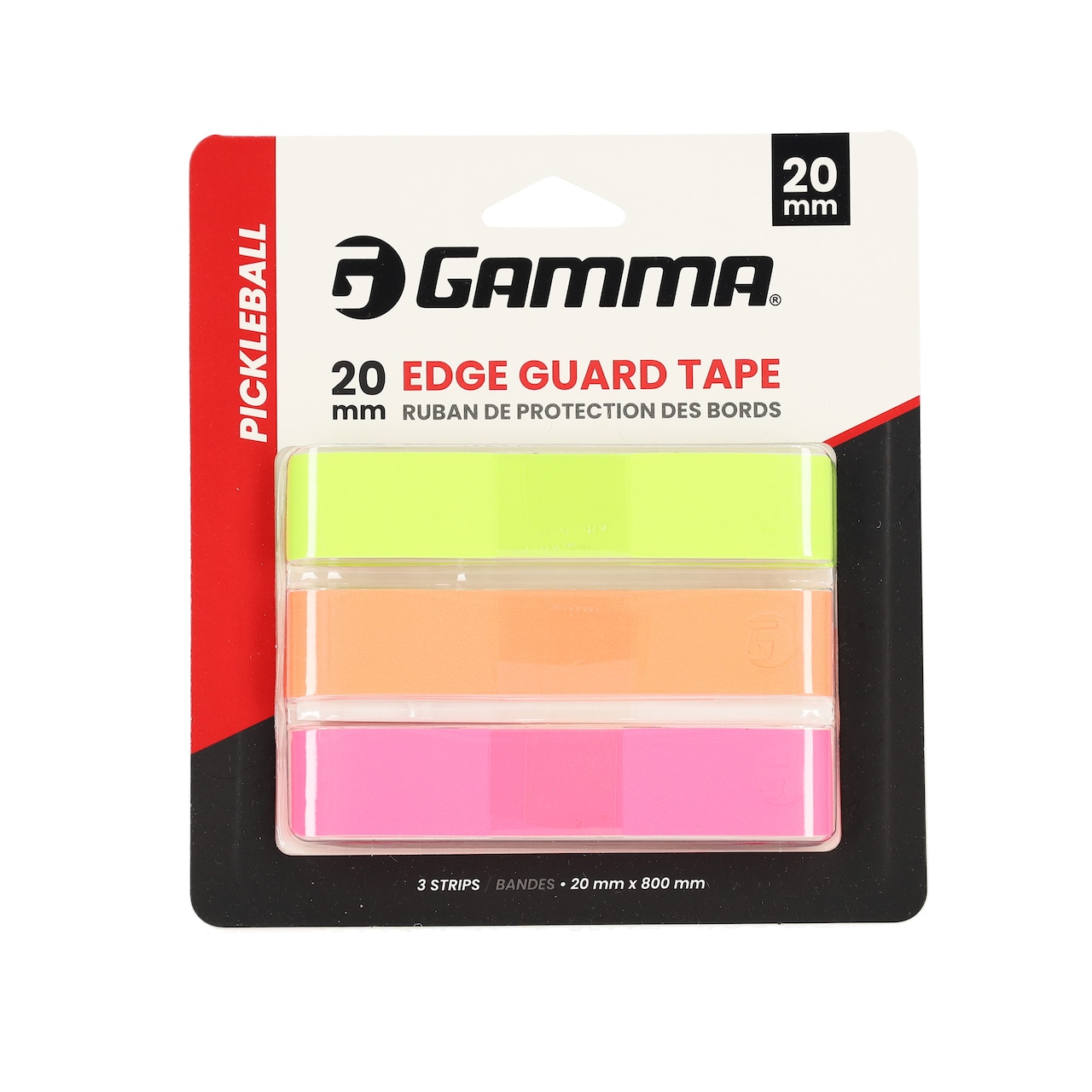PICKLEBALL PADDLE EDGE GUARD TAPE 20ｍｍ（BLACK・NEON・WHITE/ブラック・ネオン・ホワイト）（15mm/ 20ｍｍ）（3個入り）【1E805897】
