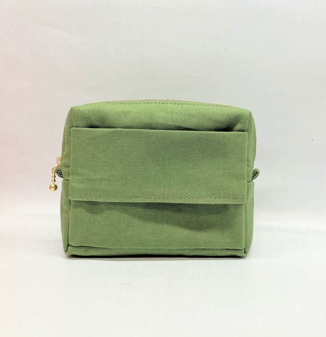 ポケットティッシュケース付き　スクエアポーチ  海の中　海藻｜とりさん工房ーかわいいハンドメイドポーチ