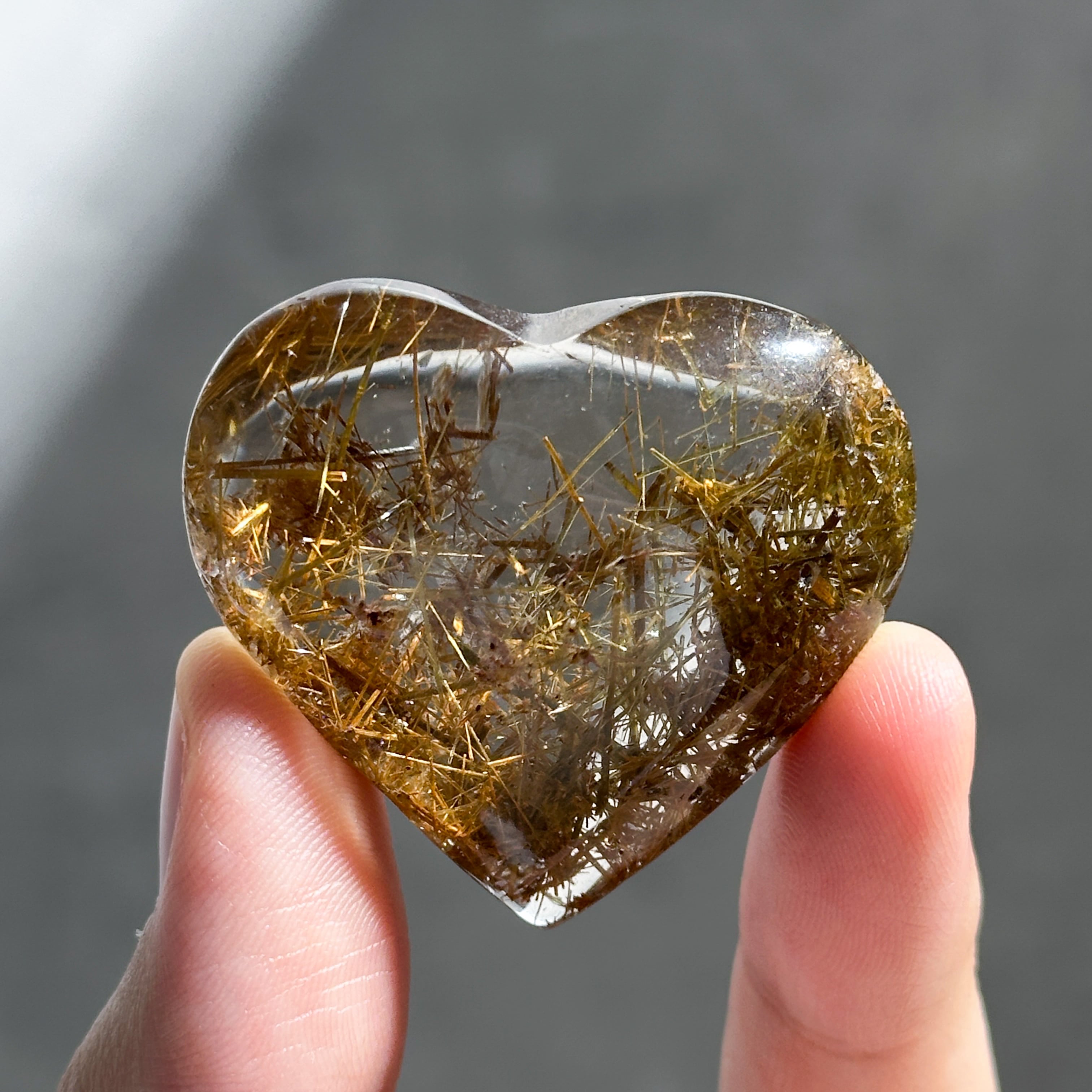 ルチルインクォーツ ハート51◇Rutile in  Quartz◇ 天然石・鉱物・パワーストーン