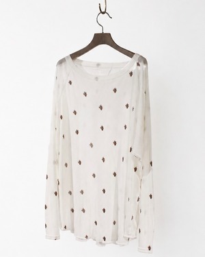 RL 【SHEER JERSEY FLOWER PRINT LS TEE / OFF WHITE】