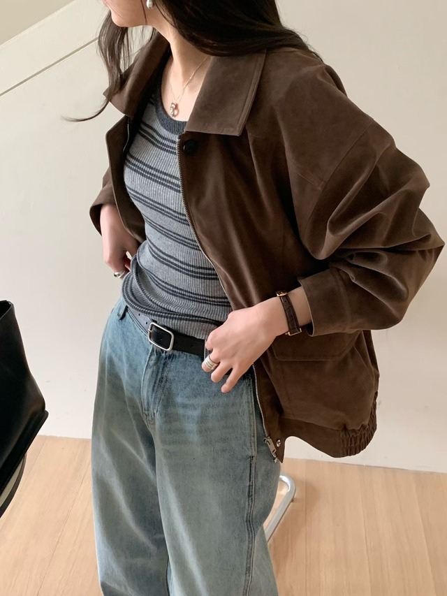 (予約) signature / Robe suede jacket 2color