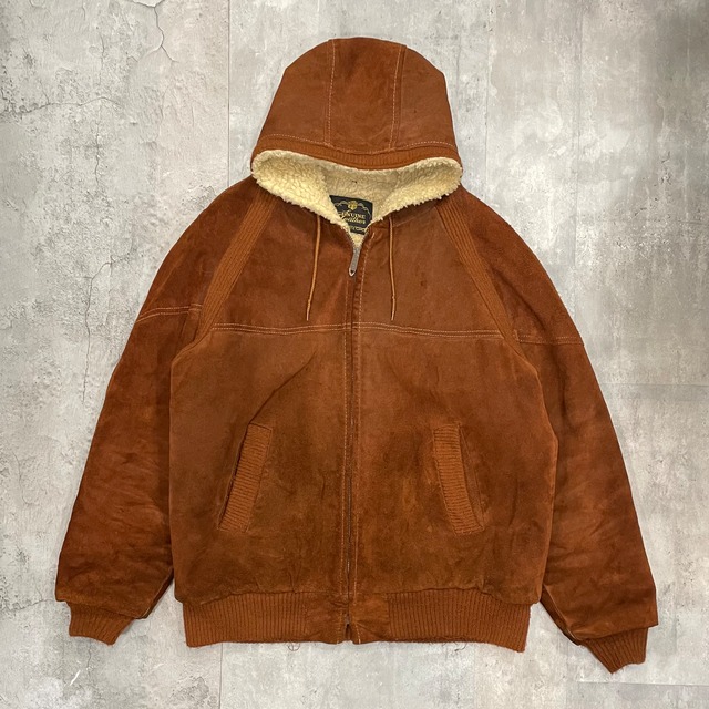 80-90s SUEDE BOA ZIPUP HOODIE BLOUSON