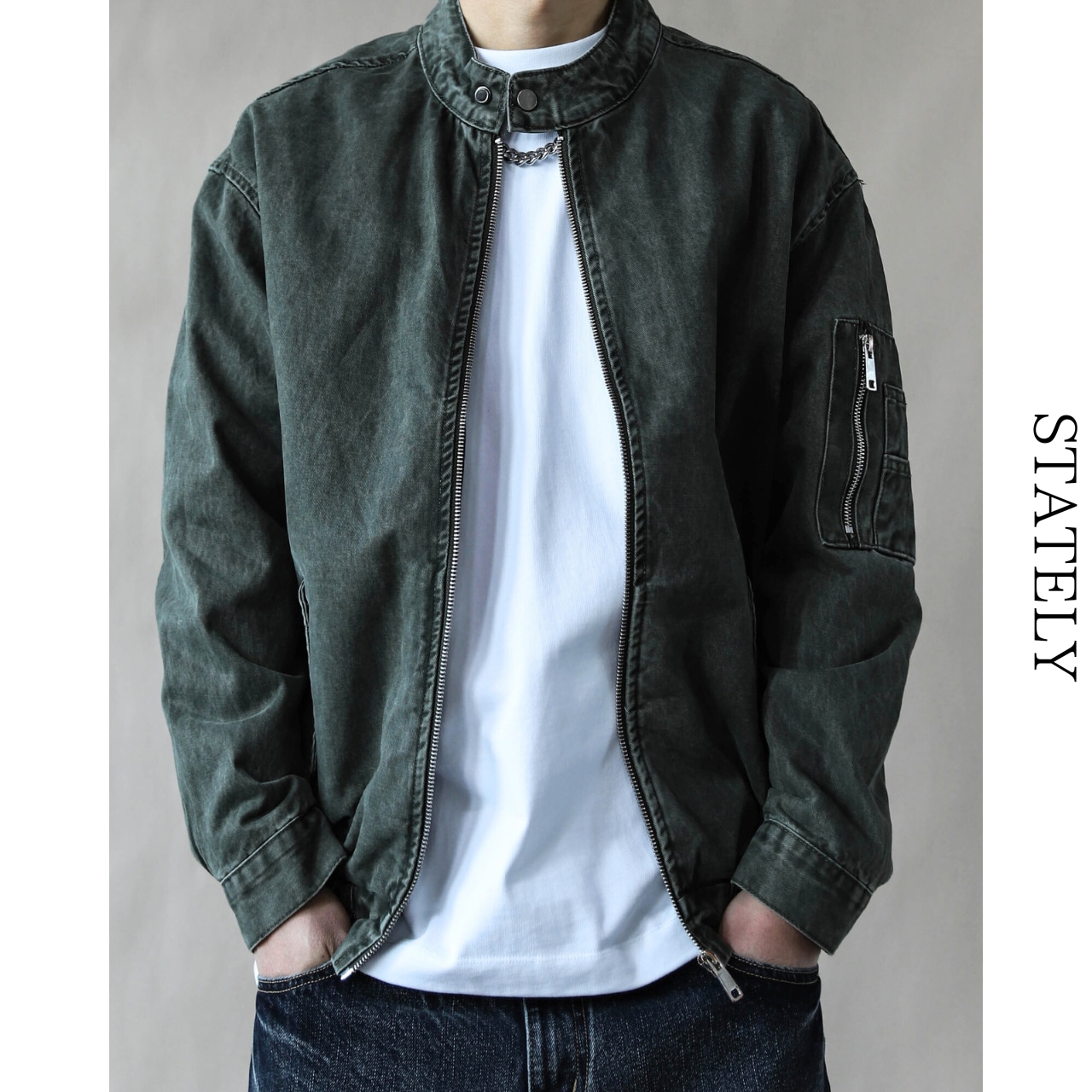 Vintage Washed ライダースブルゾン/2color_O87・画像3