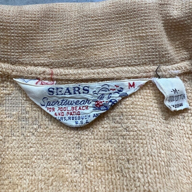 60's SEARS Sportswear シアーズ ビーチシャツ パイル 無地