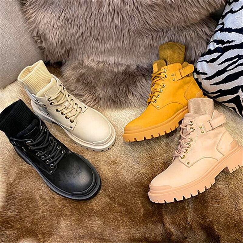 【新作】【送料無料】 冬の女性の新しいスタイルのピュアウールの暖かさを屋外で高める厚底のハイブーツ2着ソックスブーツ 靴 シューズ ウィンター 冬物 タイツ ストッキング 10b361063759174