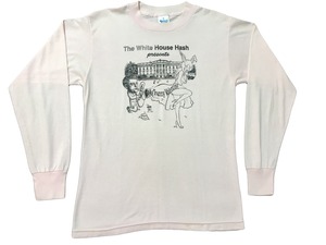 90's "CLINTON&GENNIFER FLOWERS TROUBLE"L/S Tee