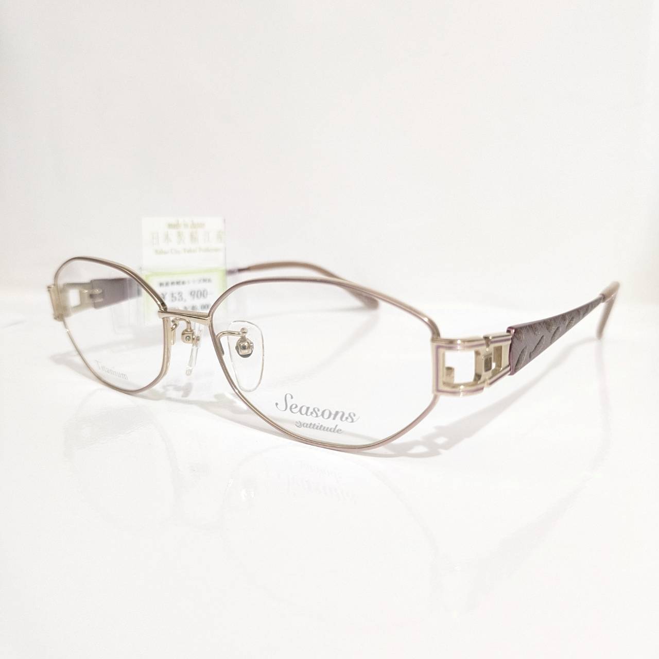 【Seasons】オーバルツーポイントフレーム ゴールド・デミブラック