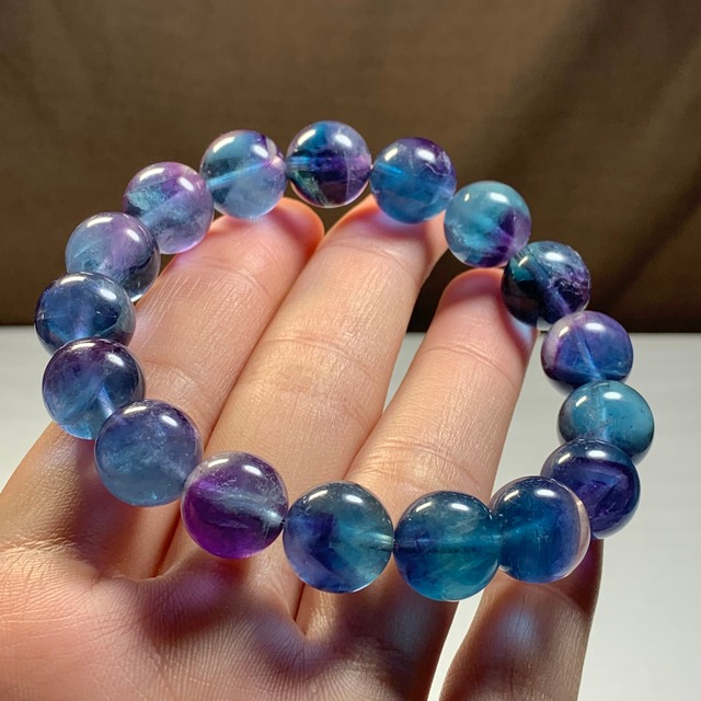 3.グラデーション☆ブルーフローライト ブレスレット