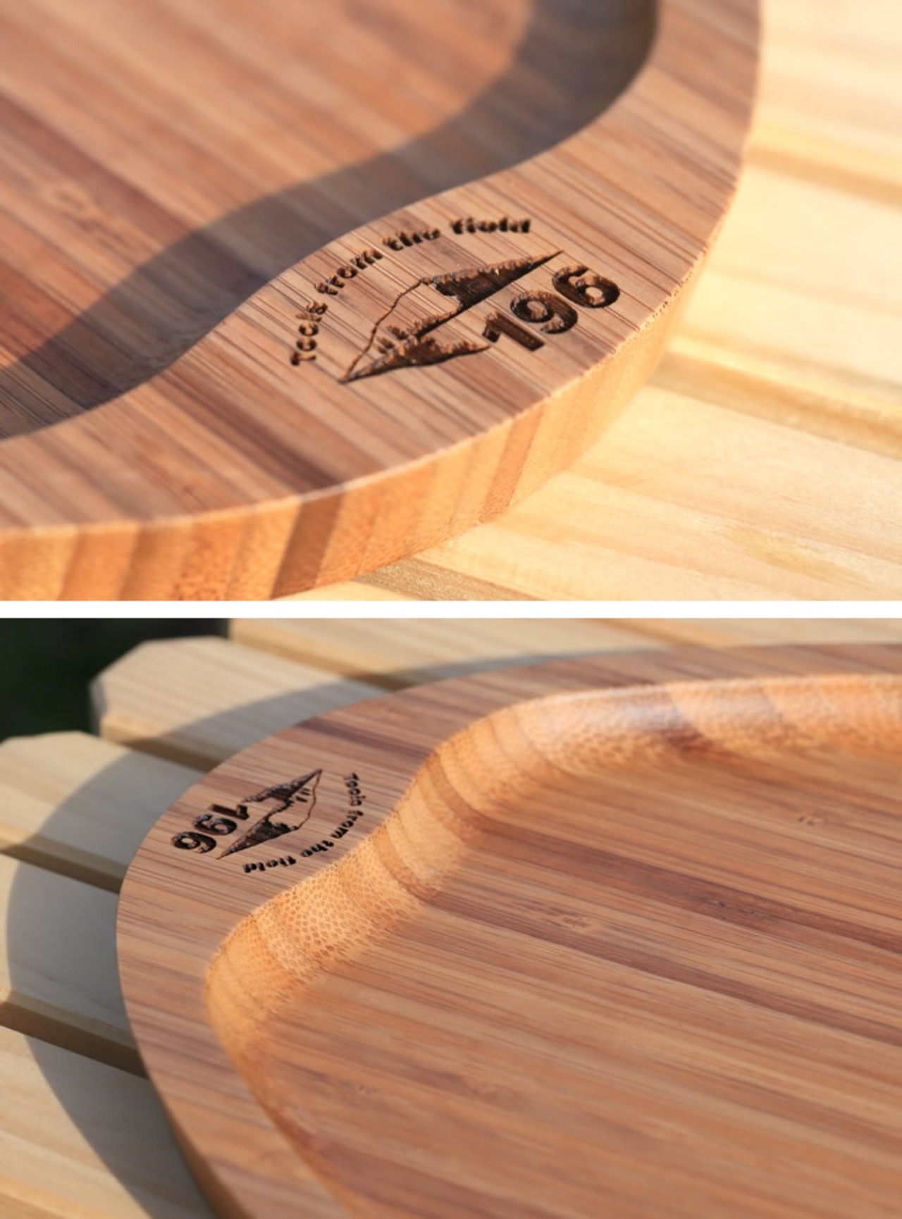 196ひのきのキャンプ用品 バンブードロッププレート（高知県産竹集成材） 大30cm x 40cm