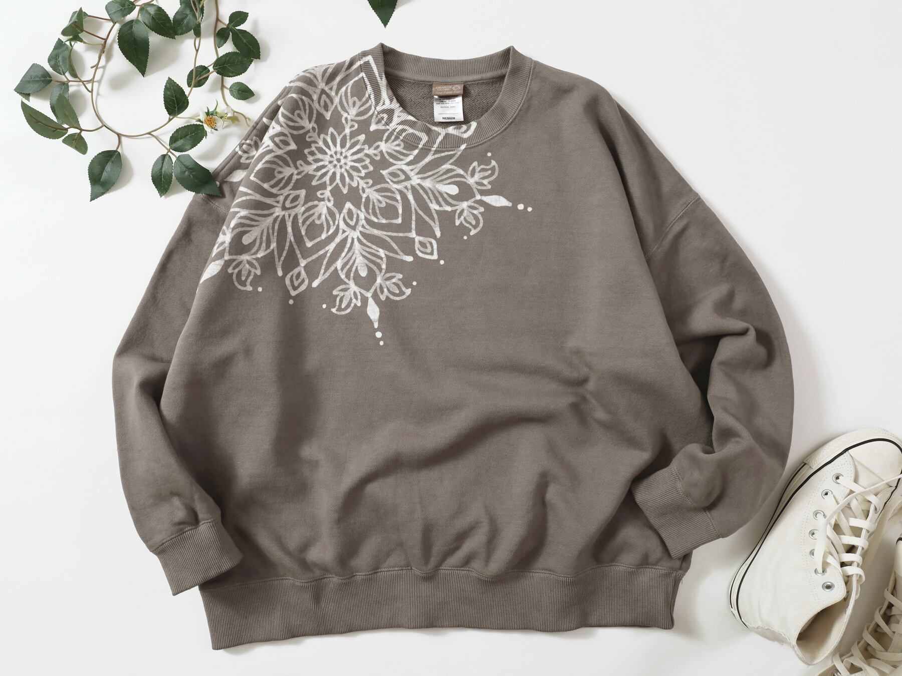 Batik cotton sweat pullover