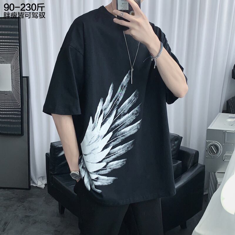 プリント柄Tシャツ ルーズサマー ストリート 大きめサイズ 夏物 ヒップホッププラスサイズ12293978122