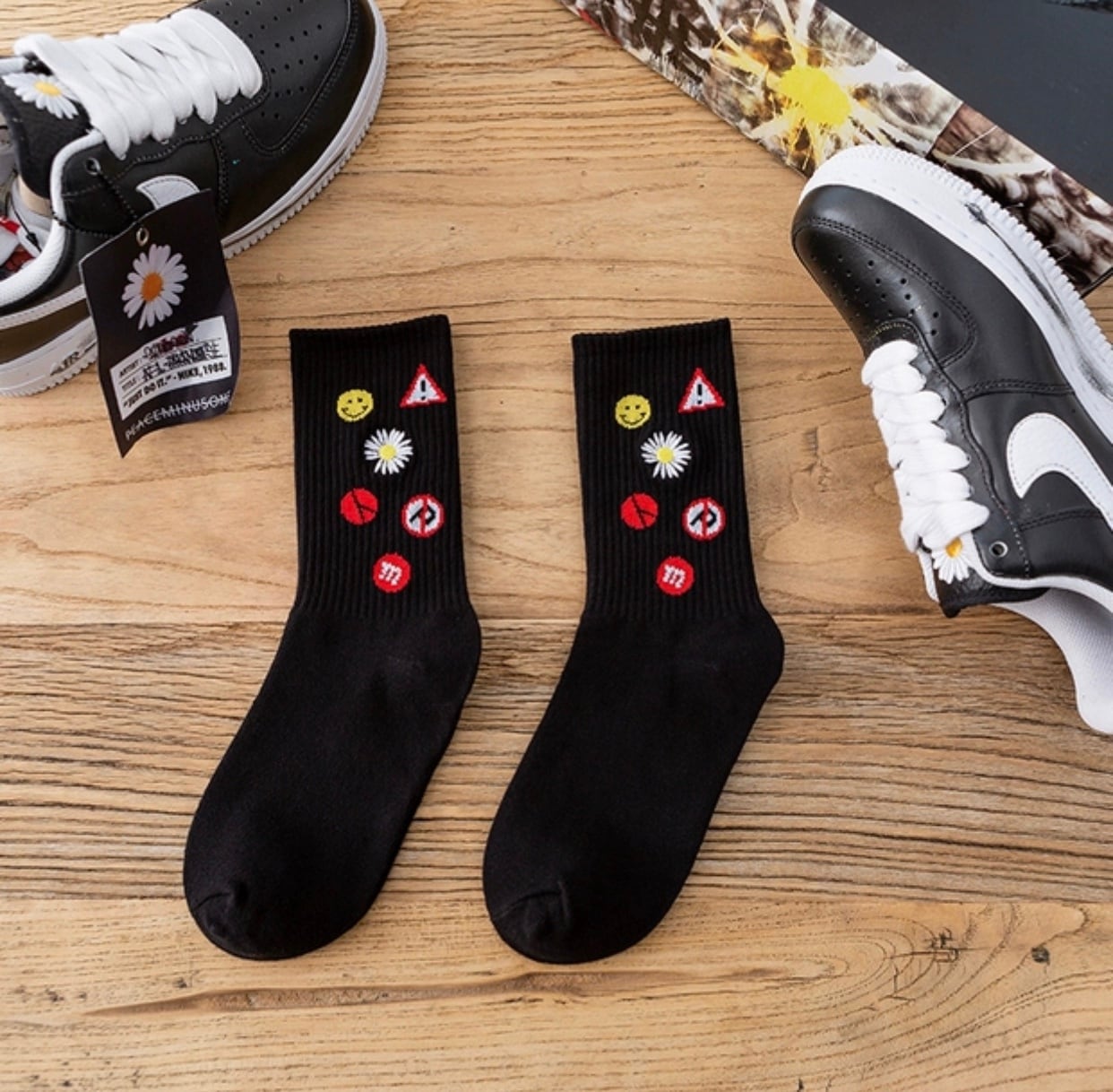 PEACEMINUSONE SOCKS ソックス ネオン イエロー グリーン