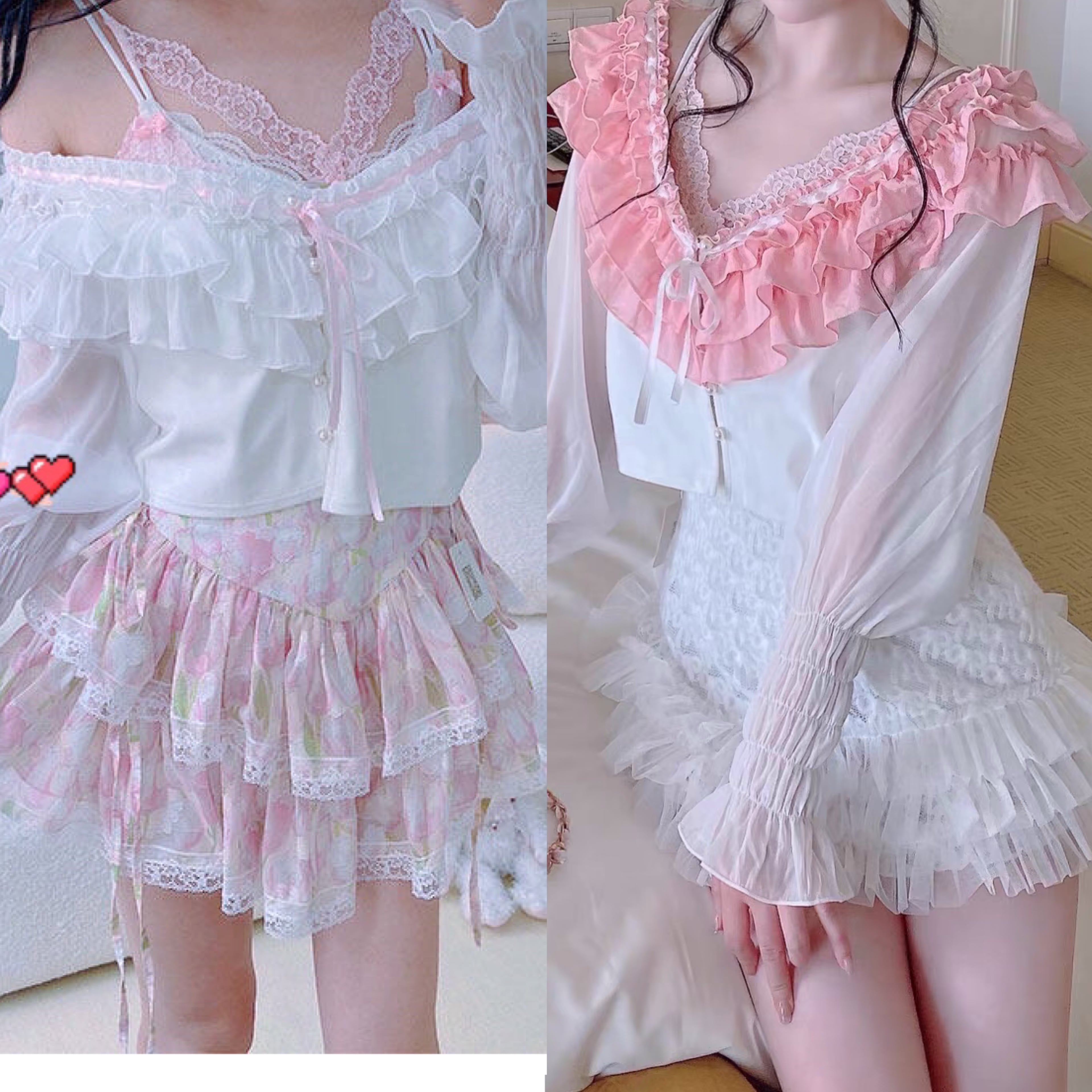 axes femme,POETIQUE トップス　まとめ　ピンク白系　ロリータ Made to Order – axes femme from JAPAN