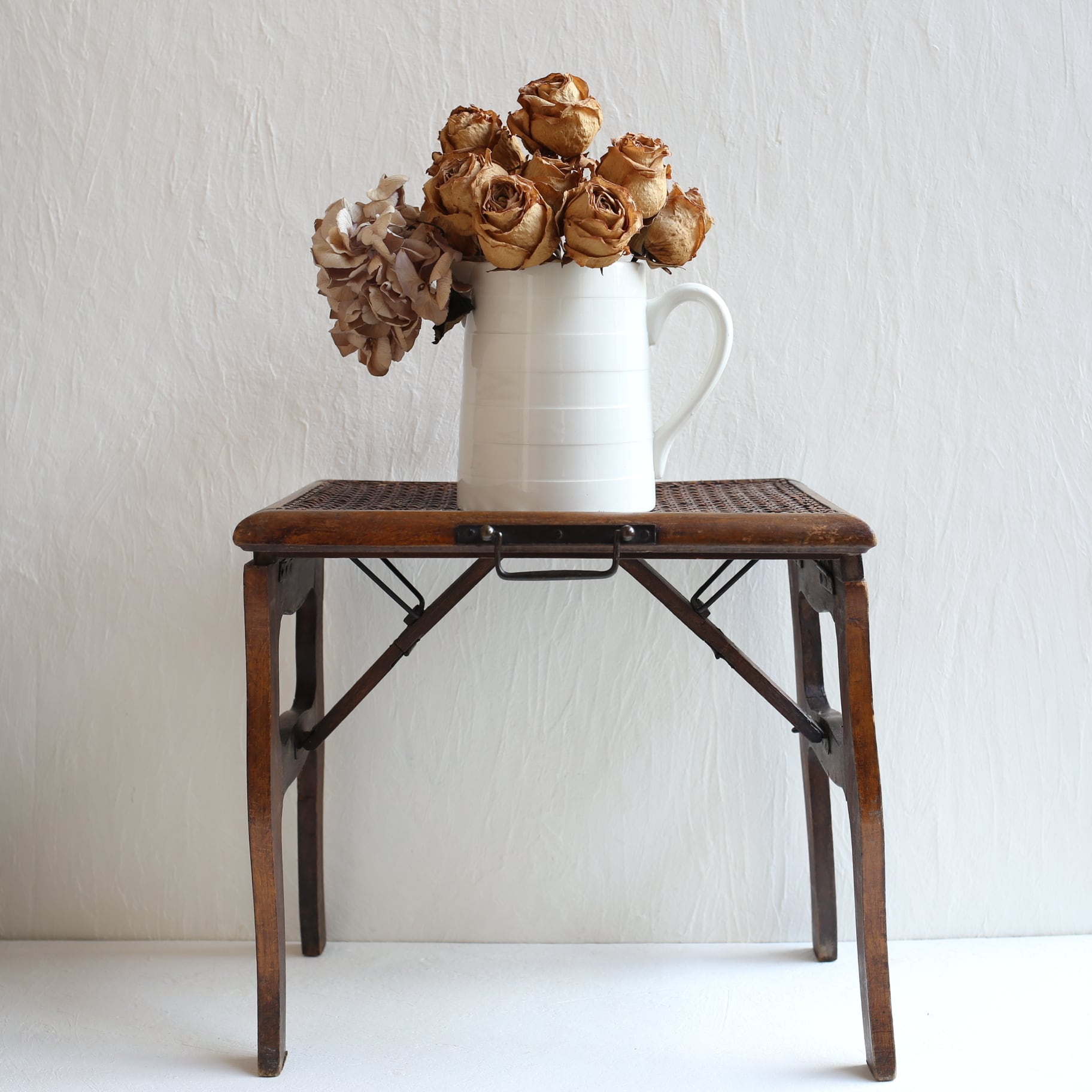 フランス アンティーク フォールディングスツール 折り畳み椅子 飾り台(小)N-01260p