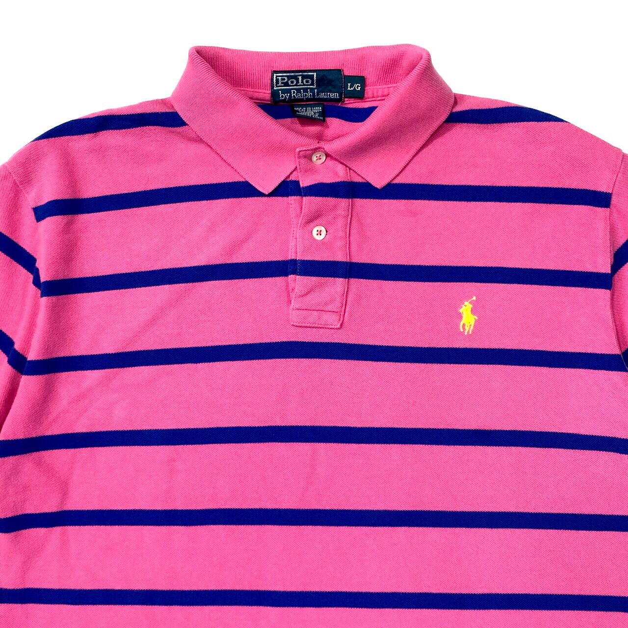 Ralph Lauren ラルフローレン ボーダー柄 ポロシャツ メンズl ピンク 古着 ポロシャツ Ws22 15 23al15 Cave 古着屋 公式 古着通販サイト