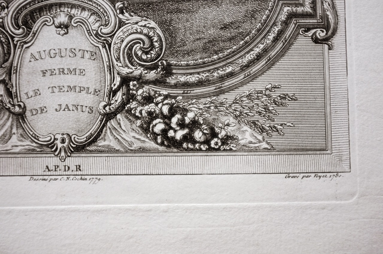 1780s フランス 33c 繊細な歴史的銅版画 アウグストゥス 図版 カルナヴァル博物館所蔵 アンティーク