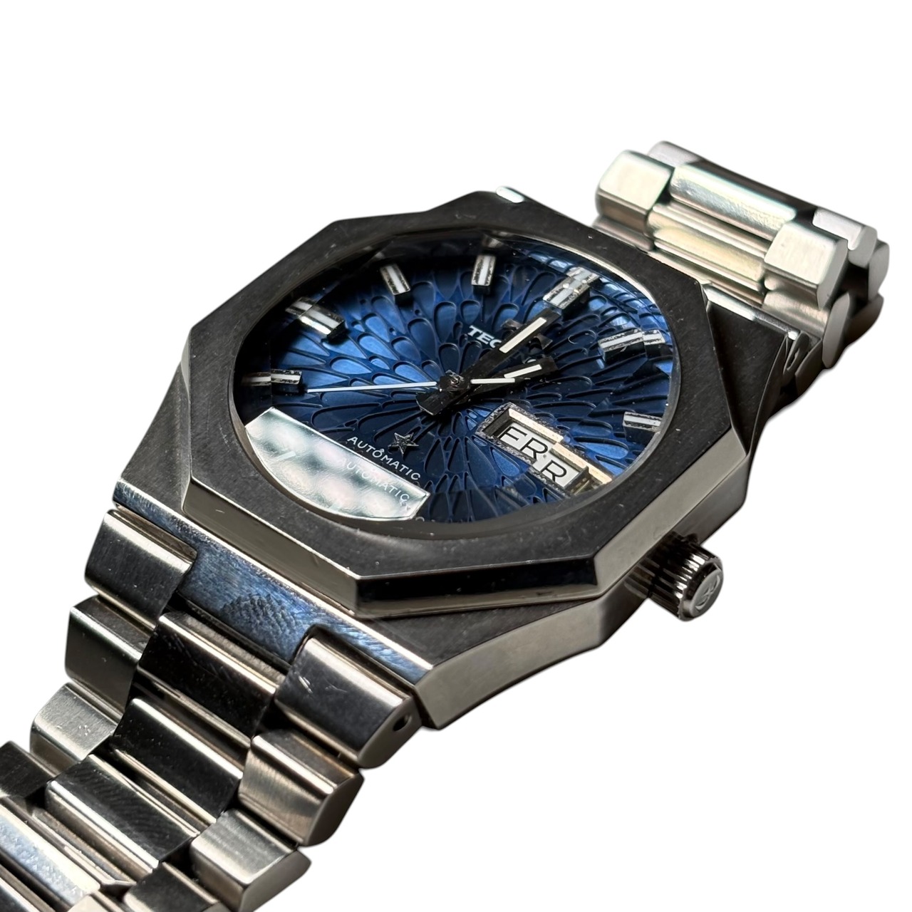 vintage TECHNOS cut glass automatic watch “Kaiser” “Tigon”
