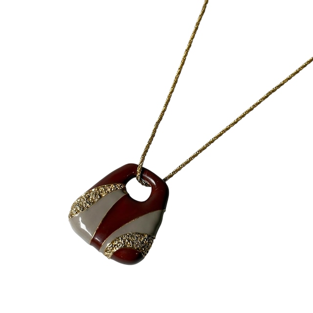 vintage BALENCIAGA 2tone pendant necklace