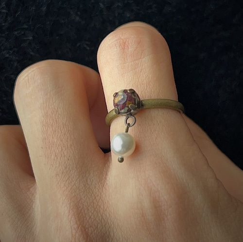 Flower Pearl Ring Gold