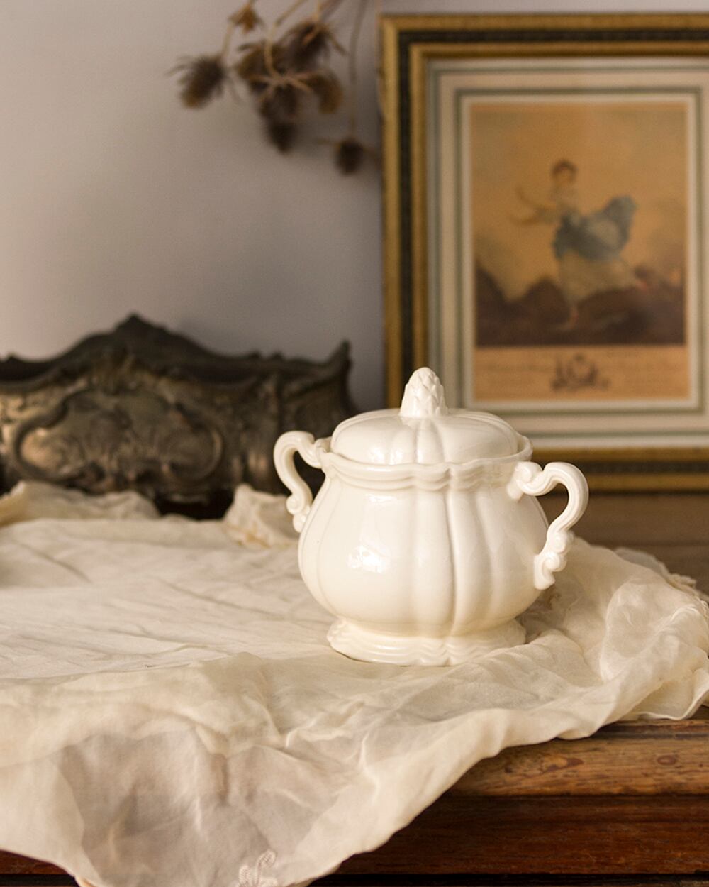 サルグミンヌ 花リム金彩 シュガーポット サルグミンヌ 花リム 金彩