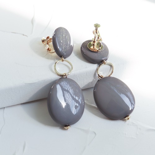 EARRINGS || 【通常商品】 SMOKY COLOR EARRINGS (GRAY) || 1 EARRINGS || GRAY || EBH134