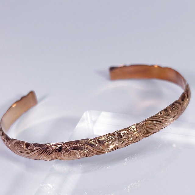 Classic Hawaiian Bangle -Heritage / Pink Gold-