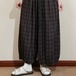 2色／レトロチェック柄コクーンパンツ ・12352