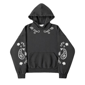 【PROFOUND】Washed Paisley Sleeve Pullover Hoodie