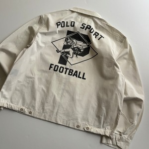-USED- POLO SPORT RALPH LAUREN FOOTBALL PRINT SWING TOP JACKET -NATURAL- [XL]