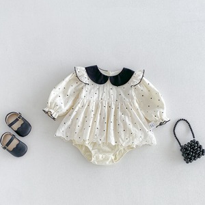 【BABY】レースドットロンパース