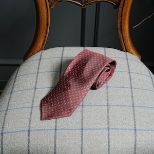 5-Fold Printed Silk Tie:bordeaux 2212-26