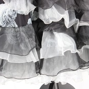 【美品 社交ダンス衣装】ワンピース ドレス ブラック ホワイト グレー 黒 白 花柄 ICHIOKU イチオク モノトーン かわいい