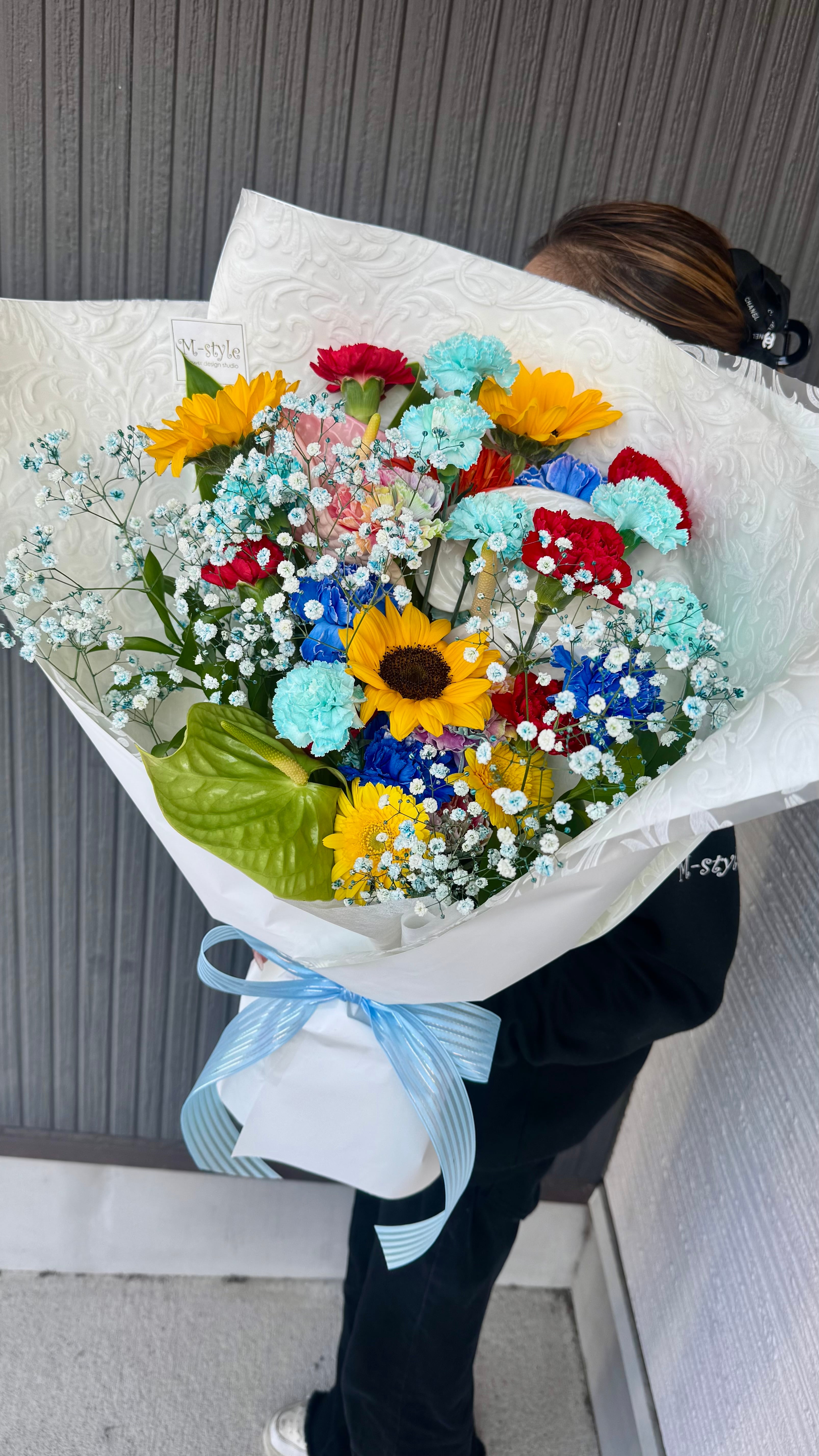 花束・切花 n.n 特選花束ML「紅掛花色 benikakehanairo」紫濃淡のエレガンスブーケ