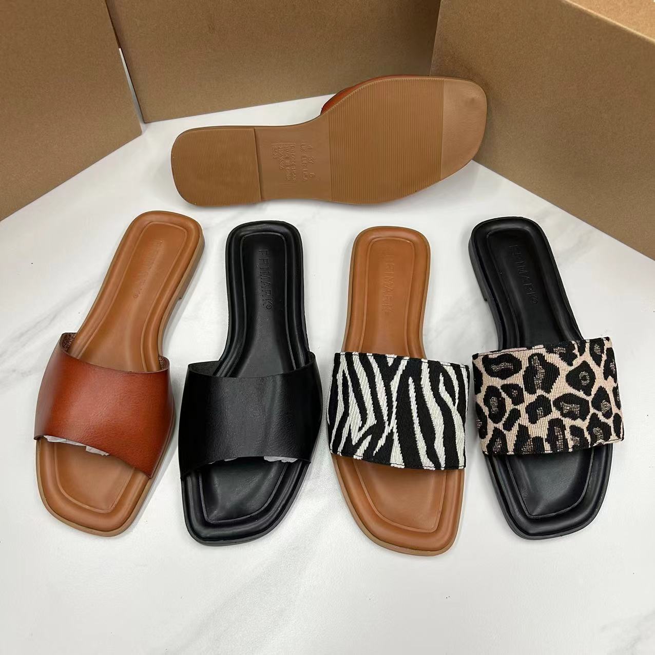 【極美品】HOAW. レオパード柄 フラットサンダル 37 安く 買う 方法ファッション - 【極美品】HOAW. レオパード柄 フラット