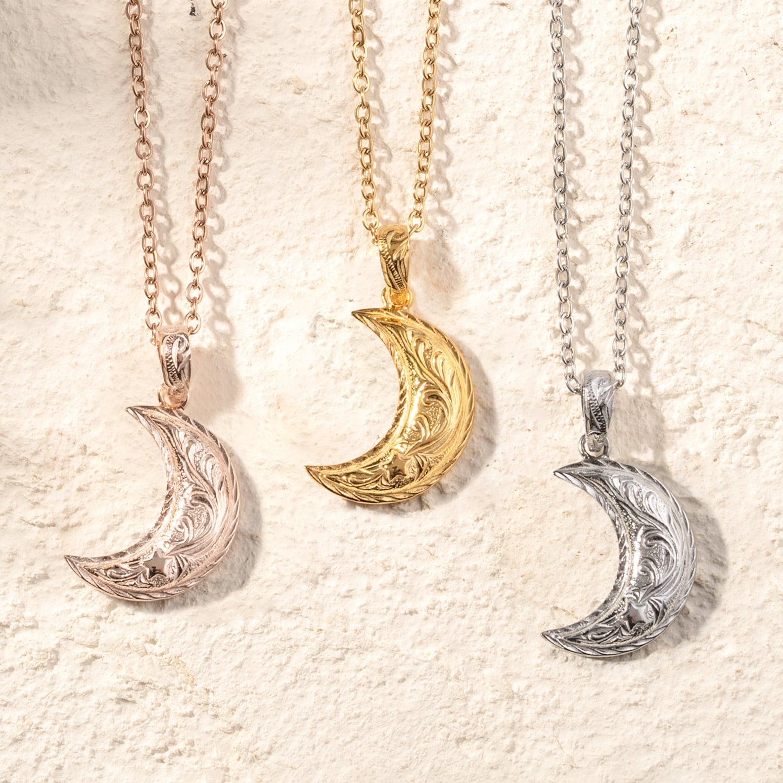 316L Hawaiian Jewelry Crescent Moon Necklace CL-N030