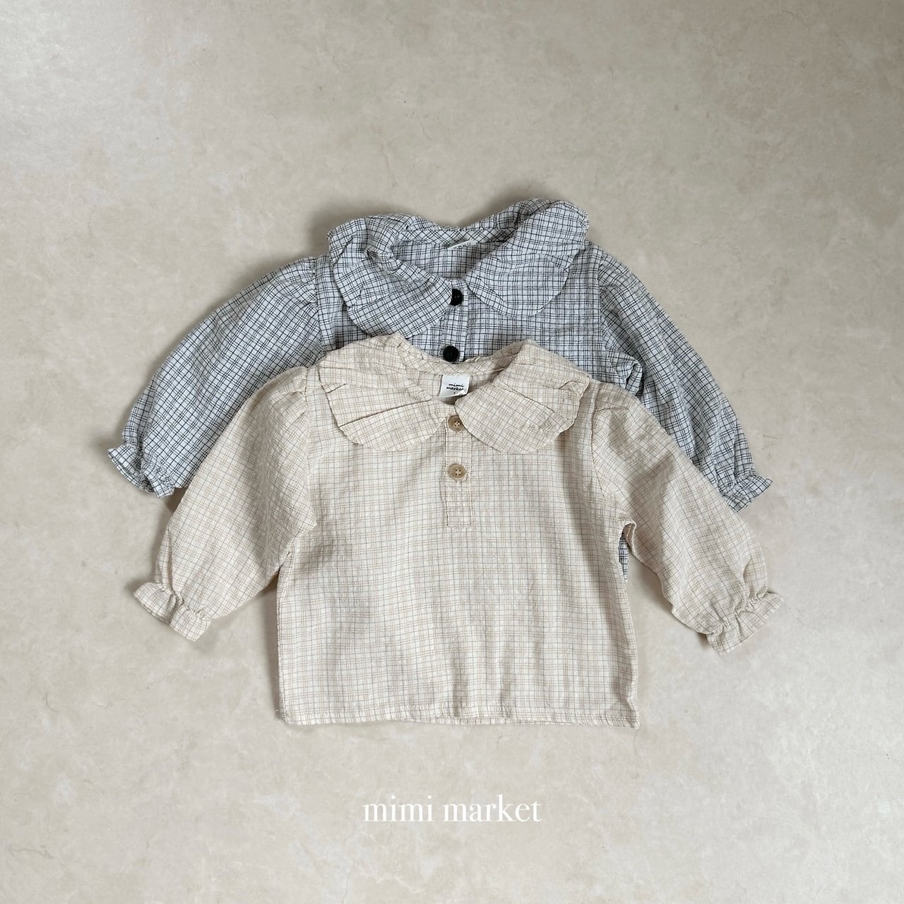 送料無料【予約】/ チェックバルーンブラウス / mimimarket