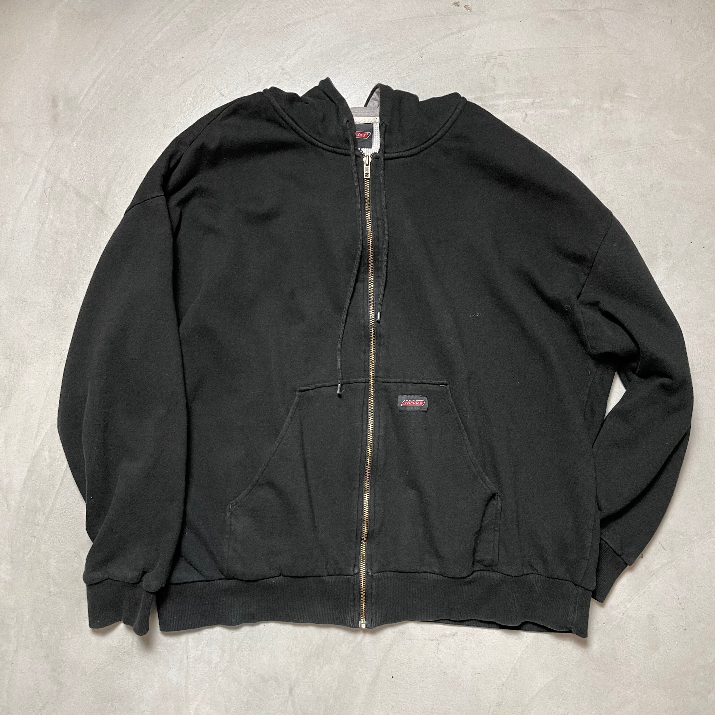 Dickies ディッキーズ ワンポイントロゴ スウェットフルジップパーカー ブラックメンズ 古着 【パーカー】