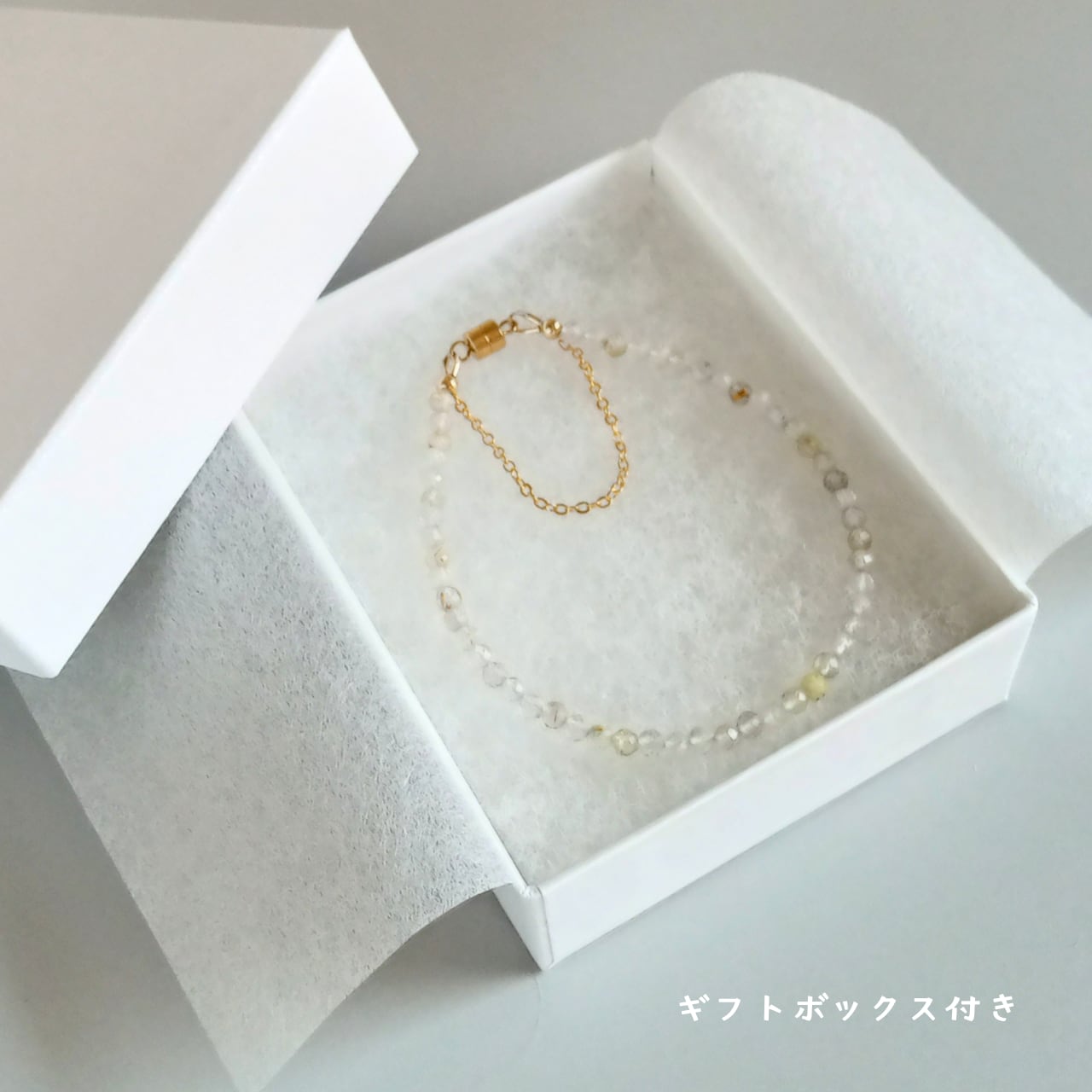 【ブラジル産】ルチルクォーツ ブレスレット|SUS304(ゴールド)日本製〈ギフトボックス付き〉