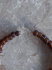 tay Original/Vintage Naga beads & Karen silver beads necklace (Brown)