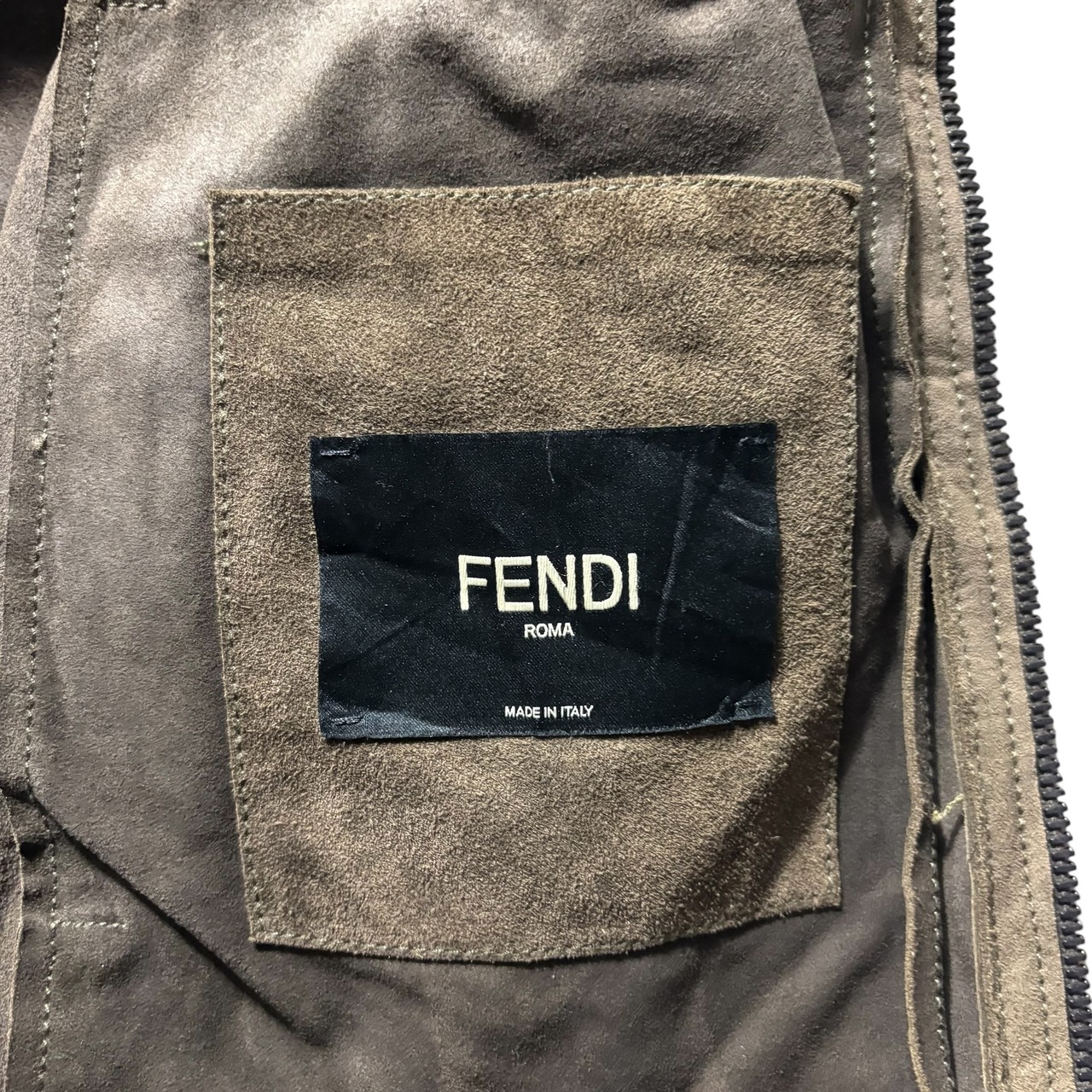 FENDI brown suede single riders jacket