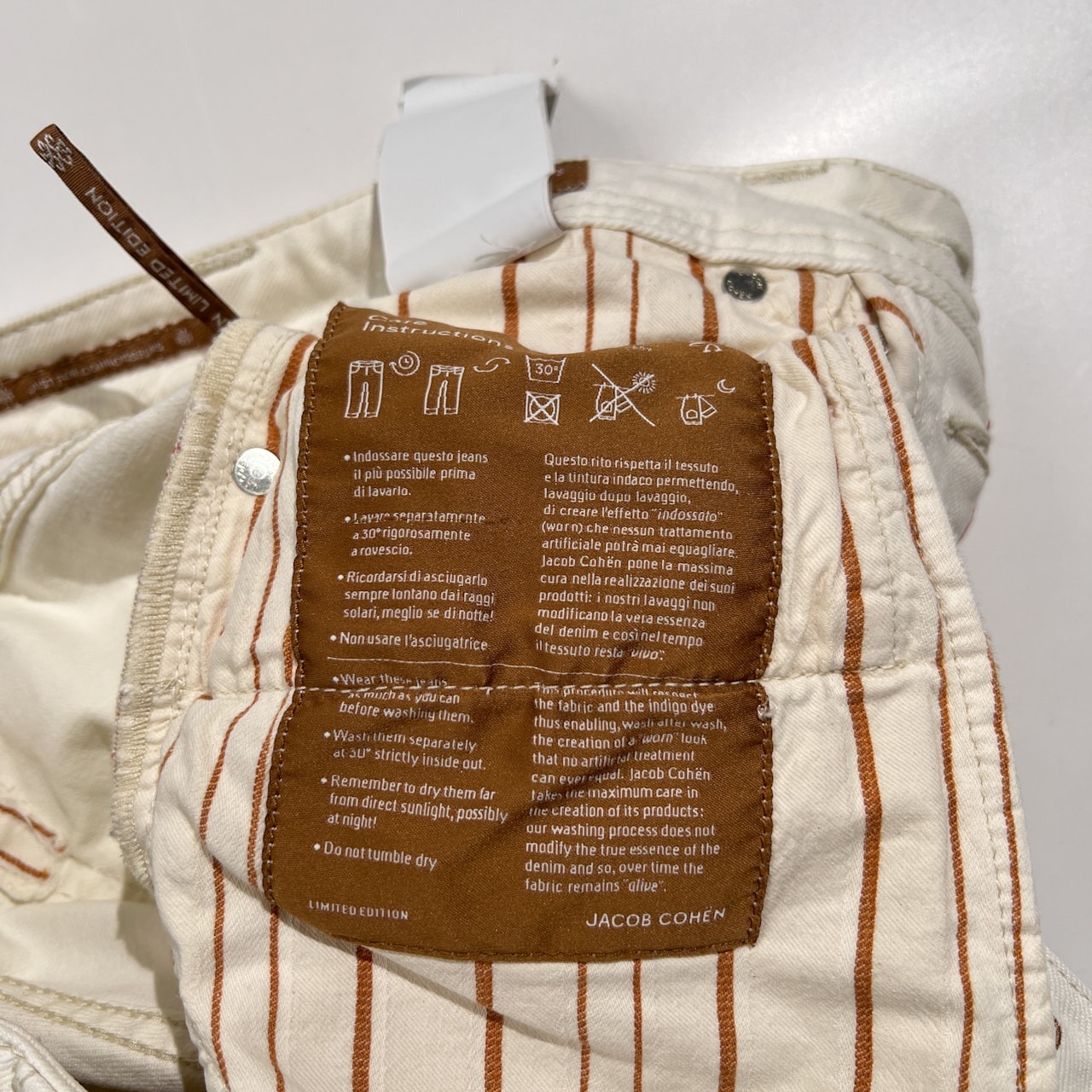 JACOB COHEN ヤコブコーエン LIMITED EDITION ストレッチ ホワイト デニム パンツ サイズ 28 /イタリア製 コロネット代理